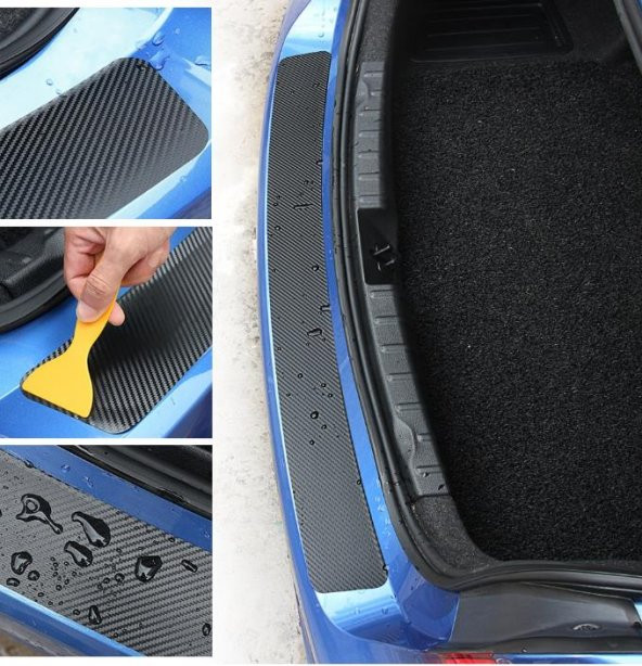 Kia Picanto için Karbon Bagaj ve Kapı Eşiği Sticker Seti - 4