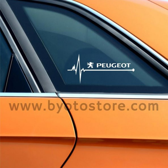 Peugeot için Kalp Atışı Ritim Oto Sticker (2 Adet)