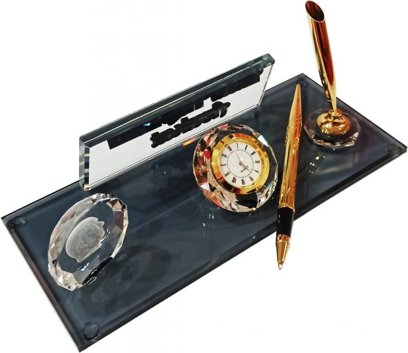 Hediye isimlik, Kristal Masa İsimliği, Kalemli Ofis Hediyesi M140 - 4