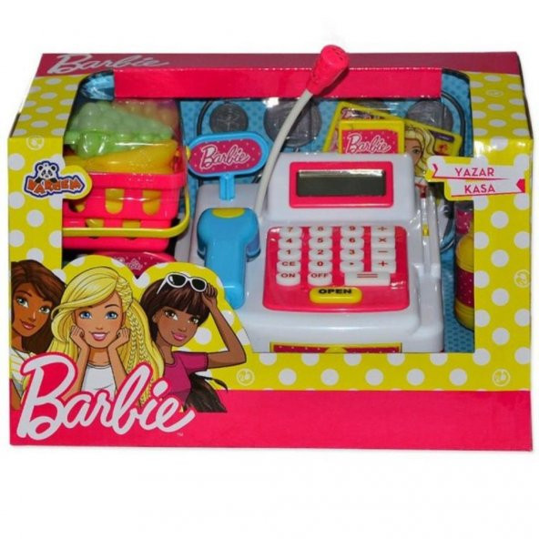 Barbie Yazar Kasa Hesap Makineli Barkod Okuyuculu Market Kasası