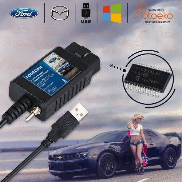Ford Gizli Özellik Açma Ve Arıza Tespit Cihazı Kablolu Modifiyeli Forscan 2020 Elm327 - 4