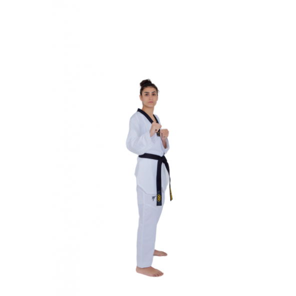HAŞADO Profesyonel Siyah Yaka Feihter Kumaş Taekwondo Elbise