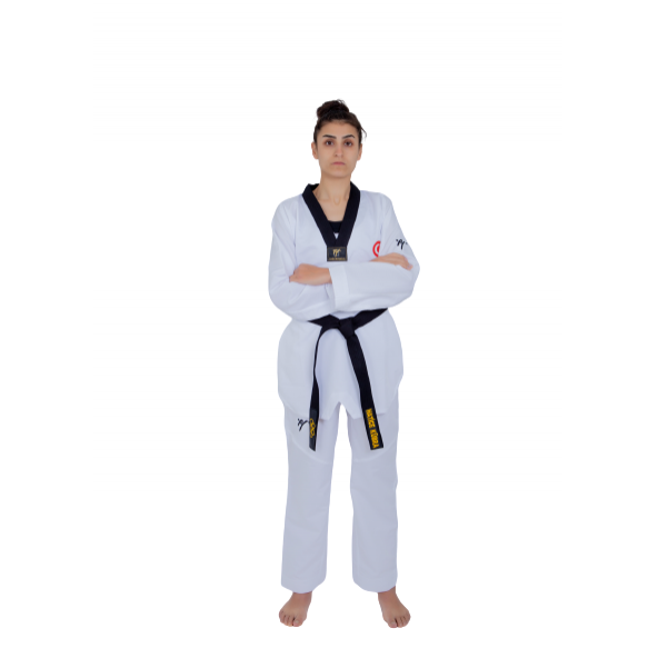 HAŞADO Profesyonel Siyah Yaka Feihter Kumaş Taekwondo Elbise - 2