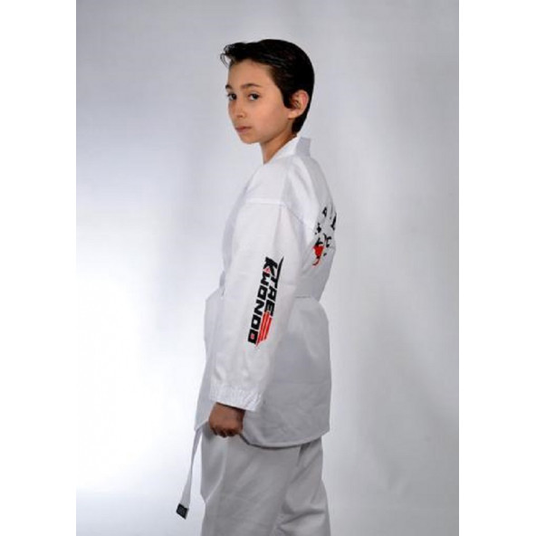 HAŞADO Taekwondo Beyaz Yaka Fitilli Acemi Elbise - 3