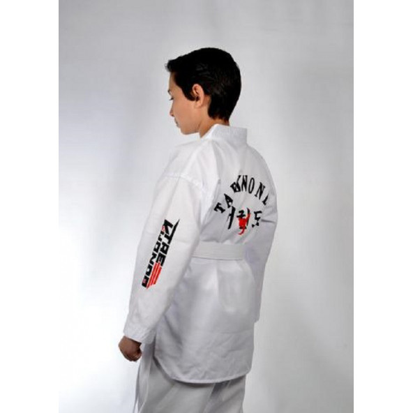 HAŞADO Taekwondo Beyaz Yaka Fitilli Acemi Elbise - 4