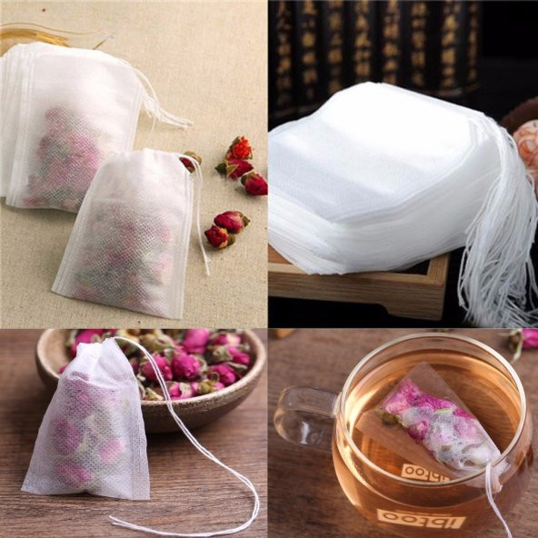 Sallama Çay Poşeti Boş Kokusuz 8x12 Cm 100lü Paket Filtre kahve poşeti - 2