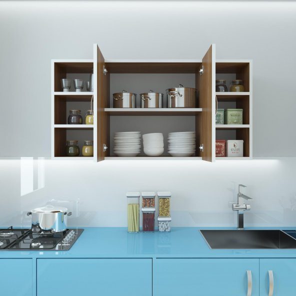 Kenzlife hazır mutfak hora32 cvz 060*120*32 mutfak banyo dolabı kapaklı raflı - 4