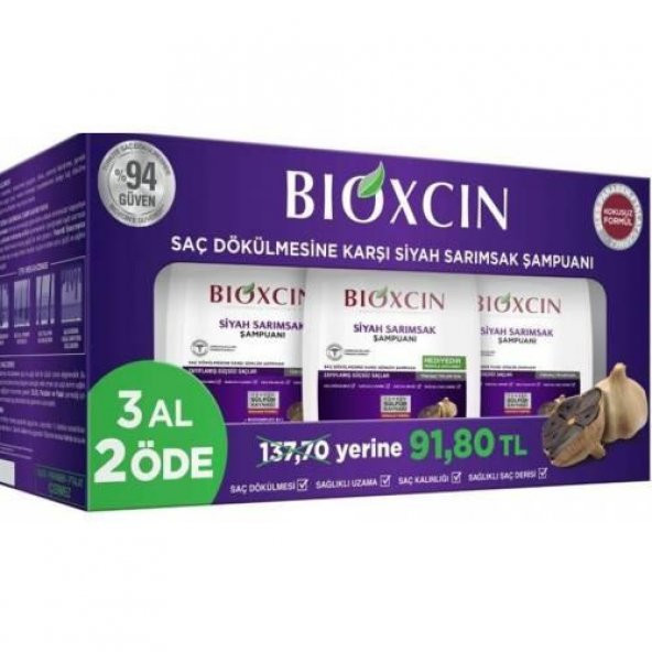 Bioxcin Siyah Sarımsak Şampuanı 3 Al 2 Öde - 2