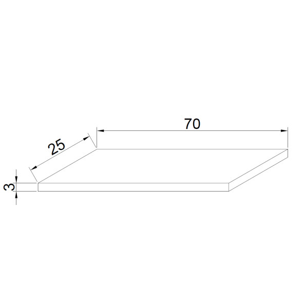 TEKLİ DUVAR RAF 70-25 CM 30 MM KALINLIK - 4