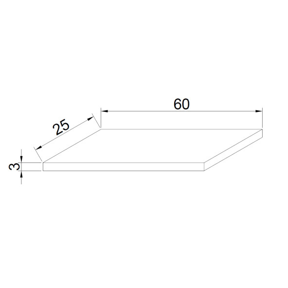 TEKLİ DUVAR RAF 60-25 CM 30 MM KALINLIK - 4