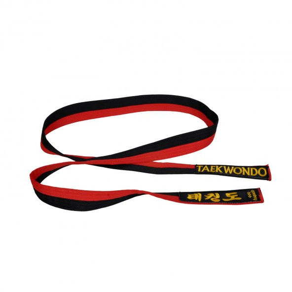 HAŞADO Taekwondo Nakışlı Pum Kırmızı Siyah Kuşak