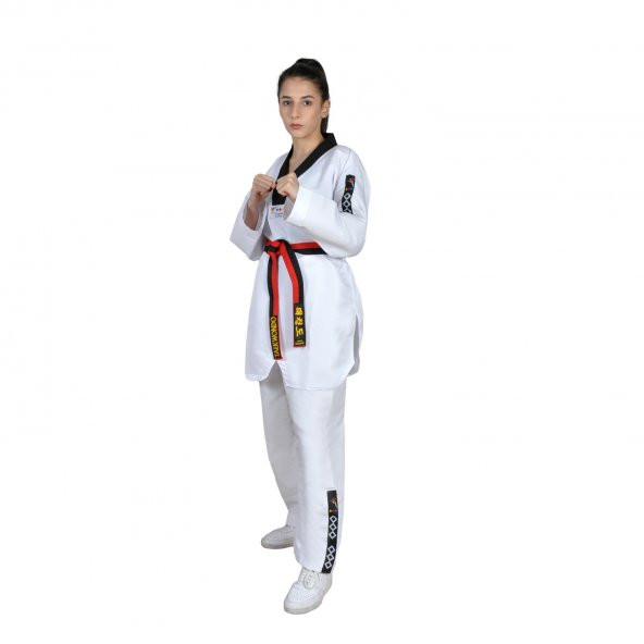 HAŞADO Taekwondo Nakışlı Pum Kırmızı Siyah Kuşak - 2