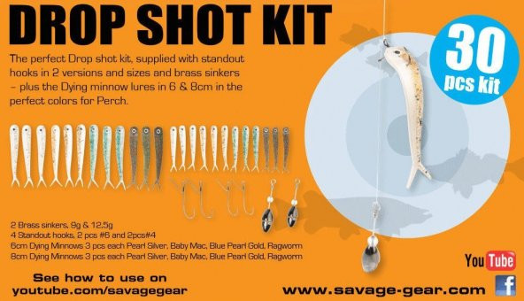 Savage gear Dying Minnow Drop Shot Pro Kit 30 Adet NL Suni yem