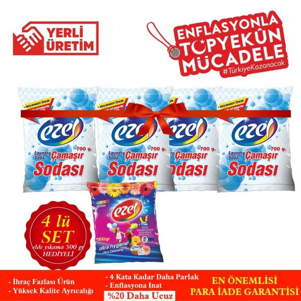 Ezel Premium Beyazlar 9KG 2 Adet Ezel Soda Hediyeli + 4+1 Ezel Soda Paketi - 2