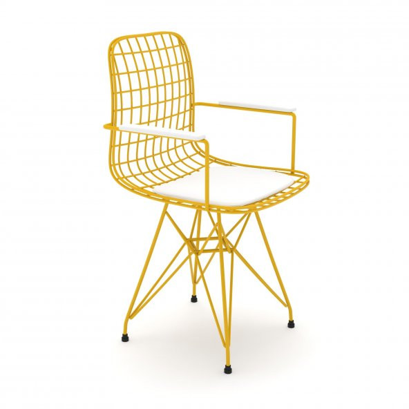 Knsz kafes tel sandalyesi 1 li mazlum srıbyz kolçaklı ofis cafe bahçe mutfak