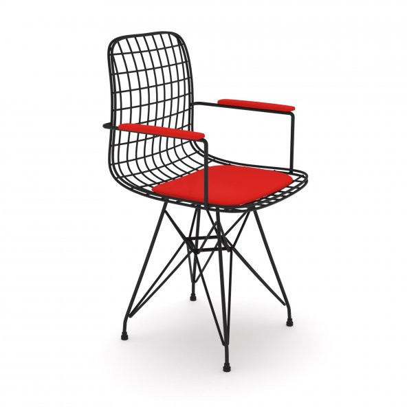 Knsz kafes tel sandalyesi 1 li mazlum syhkrm kolçaklı ofis cafe bahçe mutfak