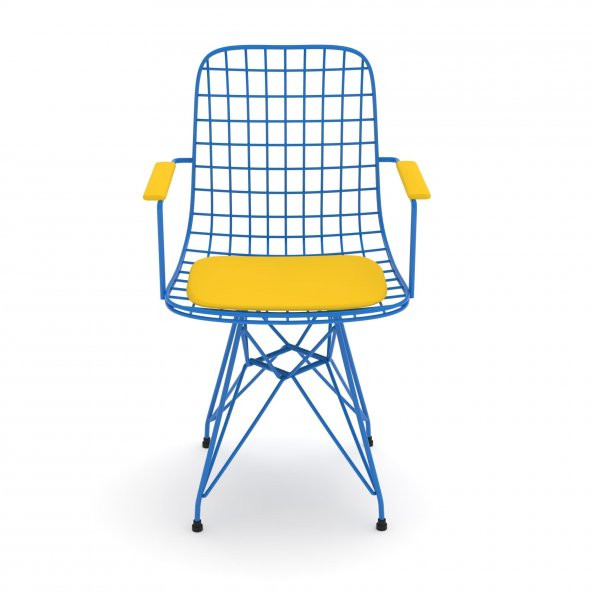 Knsz kafes tel sandalyesi 1 li mazlum mvisrı kolçaklı ofis cafe bahçe mutfak - 2