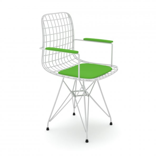 Knsz kafes tel sandalyesi 1 li mazlum byzyşl kolçaklı ofis cafe bahçe mutfak