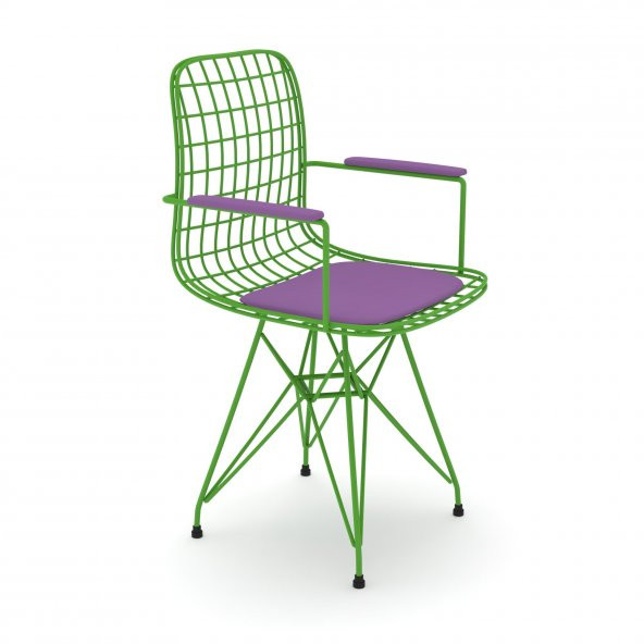Knsz kafes tel sandalyesi 1 li mazlum yşlmor kolçaklı ofis cafe bahçe mutfak