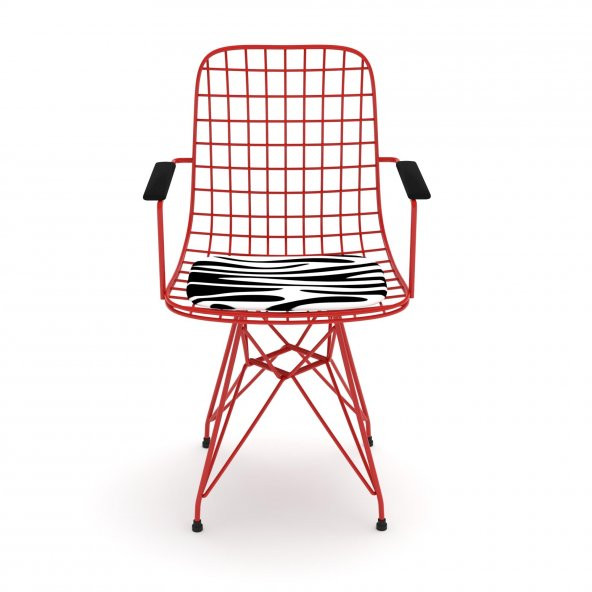 Knsz kafes tel sandalyesi 1 li mazlum krmbonar kolçaklı ofis cafe bahçe mutfak