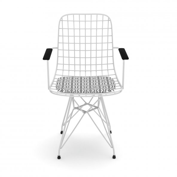 Knsz kafes tel sandalyesi 1 li mazlum byztalen kolçaklı ofis cafe bahçe mutfak