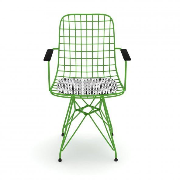 Knsz kafes tel sandalyesi 1 li mazlum yşltalen kolçaklı ofis cafe bahçe mutfak