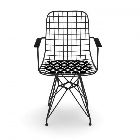 Knsz kafes tel sandalyesi 1 li mazlum syhviona kolçaklı ofis cafe bahçe mutfak