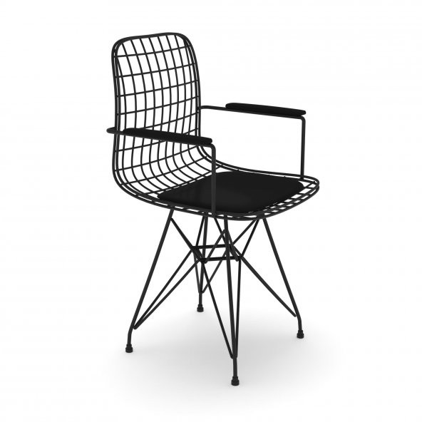 Knsz kafes tel sandalyesi 1 li mazlum syhsyh kolçaklı ofis cafe bahçe mutfak