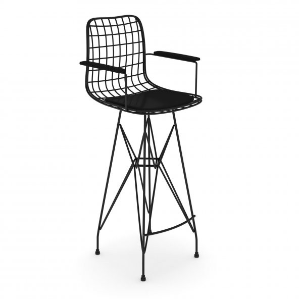 Knsz kafes tel bar sandalyesi 1 li zengin syhsyh kolçaklı 75 cm oturma yüksekliği ofis cafe bahçe mutfak