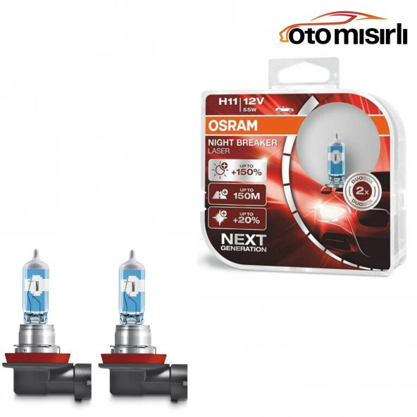 Osram Night Breaker Laser H11 Ampul Takımı 150 Daha Fazla Işık