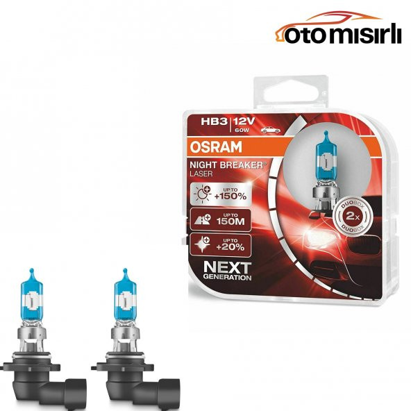 Osram Night Breaker Laser HB3 9005 Ampul Takımı 150 Daha Fazla Işık