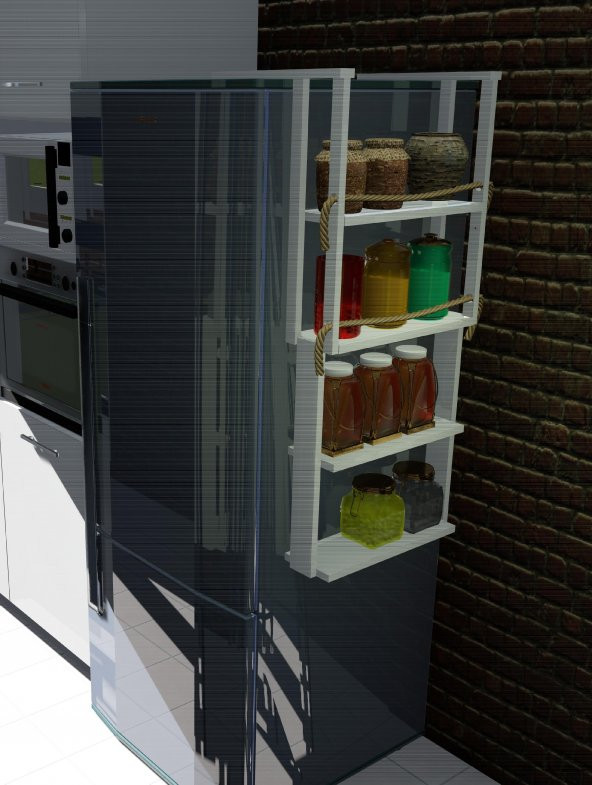 WHiTE AND WOOD BUZDOLABI YANI RAFI - TEREK - Resim 2