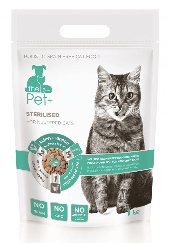 thePet+  Tahılsız Kısır Kedi Maması 1 kg - 2x Hills Hindili Pouch Hediyeli - 2