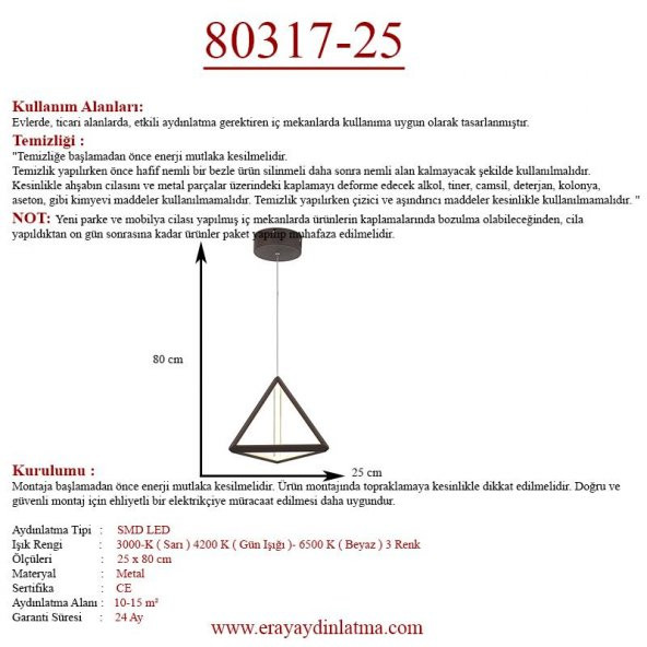 Eray Aydınlatma 80317-25 Led Avize - 3