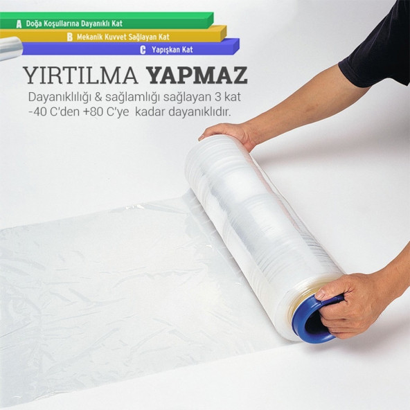 Streç Film 17 Mic 50cm 150mt 1600gr ÜCRETSİZ KARGO - 3