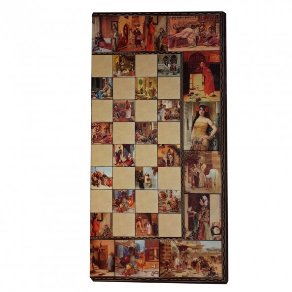 K5-Özel Sipariş Tasarım El İşi Tavla Takımı Büyük Boy - 2