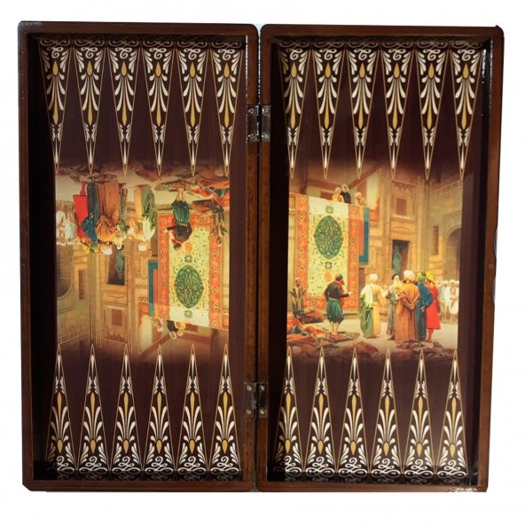 K5-Özel Sipariş Tasarım El İşi Tavla Takımı Büyük Boy - 4