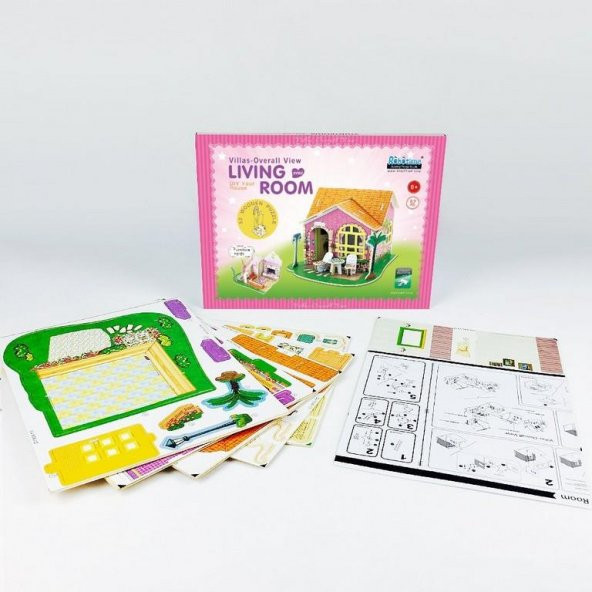 Robotime Oturma Odası Eşyalı Ev Ahşap Puzzle - 2