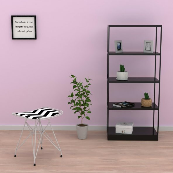 Knsz kafes tel sandalyesi taburesi 1 li mutlu byzaldo ofis cafe bahçe mutfak - 3