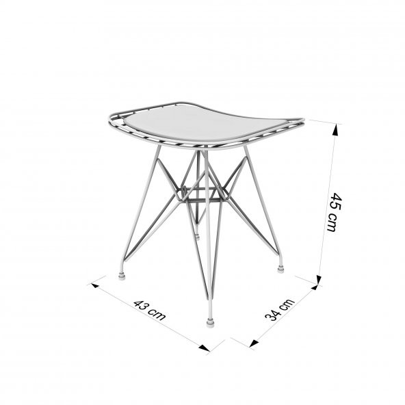 Knsz kafes tel sandalyesi taburesi 1 li mutlu byzaldo ofis cafe bahçe mutfak - 4