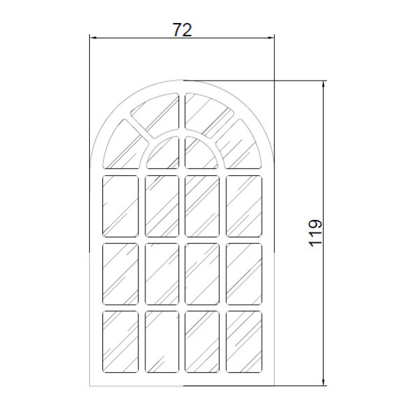Dekoratif Şık Pencere Model Duvar Aynası 100-70CM 18 MM KALINLIK - 3
