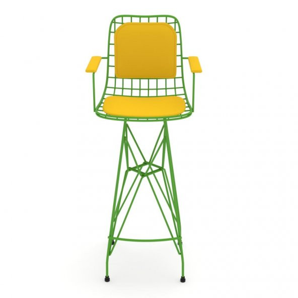 Knsz kafes tel bar sandalyesi 1 li zengin yşlsrı kolçaklı sırt minderli ofis cafe bahçe mutfak