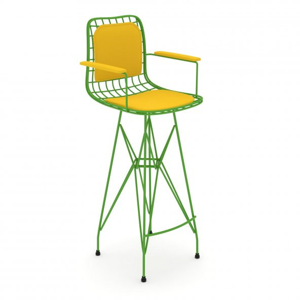 Knsz kafes tel bar sandalyesi 1 li zengin yşlsrı kolçaklı sırt minderli ofis cafe bahçe mutfak - 2