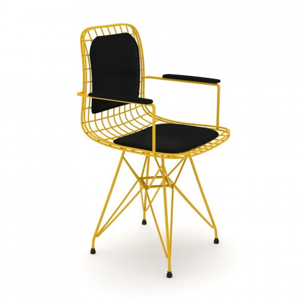 Knsz kafes tel sandalyesi 1 li mazlum srısyh kolçaklı sırt minderli ofis cafe bahçe mutfak