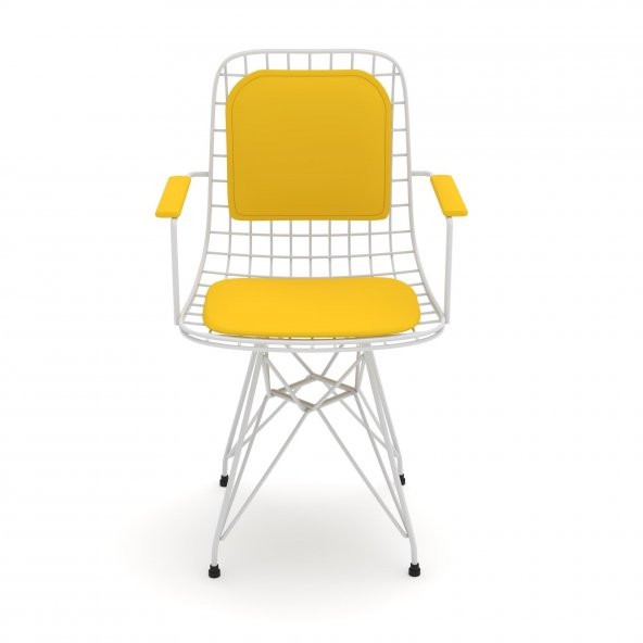 Knsz kafes tel sandalyesi 1 li mazlum byzsrı kolçaklı sırt minderli ofis cafe bahçe mutfak