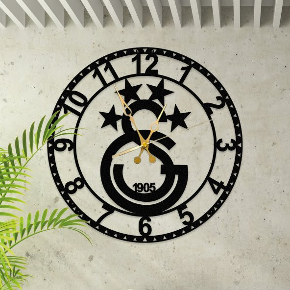 Metal Duvar Saati Roma/Türkçe Rakamlı Galatasaray Logolu Çap:45cm - 2