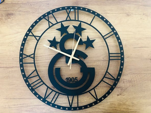 Metal Duvar Saati Roma/Türkçe Rakamlı Galatasaray Logolu Çap:45cm - 5