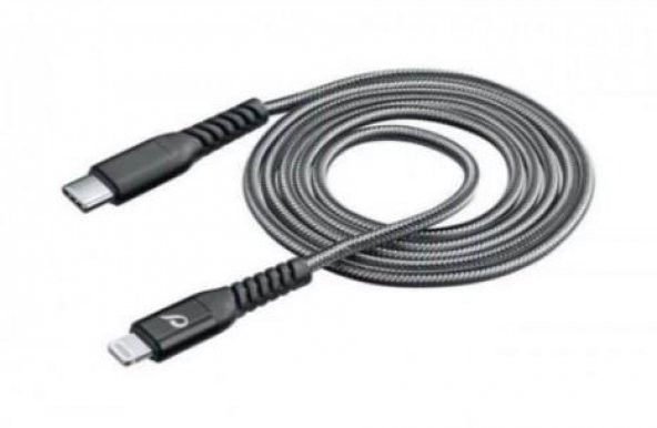 Cellularline Tetra Force USB-C - Apple Lightning 1.2Mt Kevlar Kablo Siyah - TETRACABC2LMFI1MK