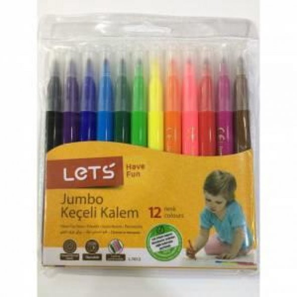 LETS KEÇELİ KALEM 12 RENK JUMBO L-7012