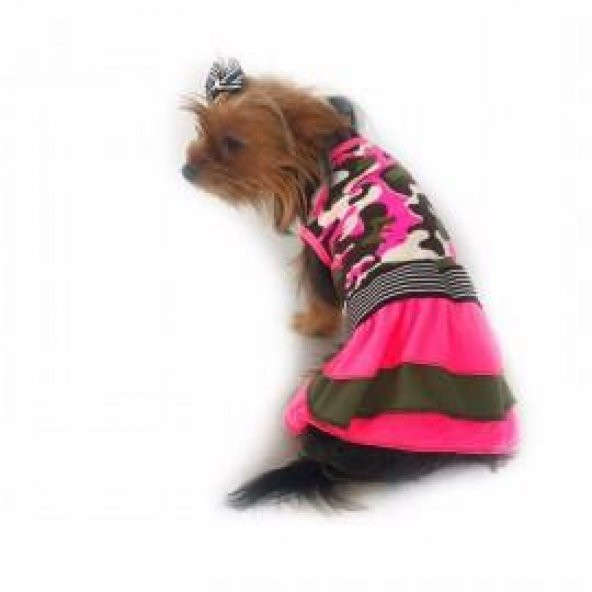 Pink Camouflage Köpek Elbisesi Köpek Kıyafeti